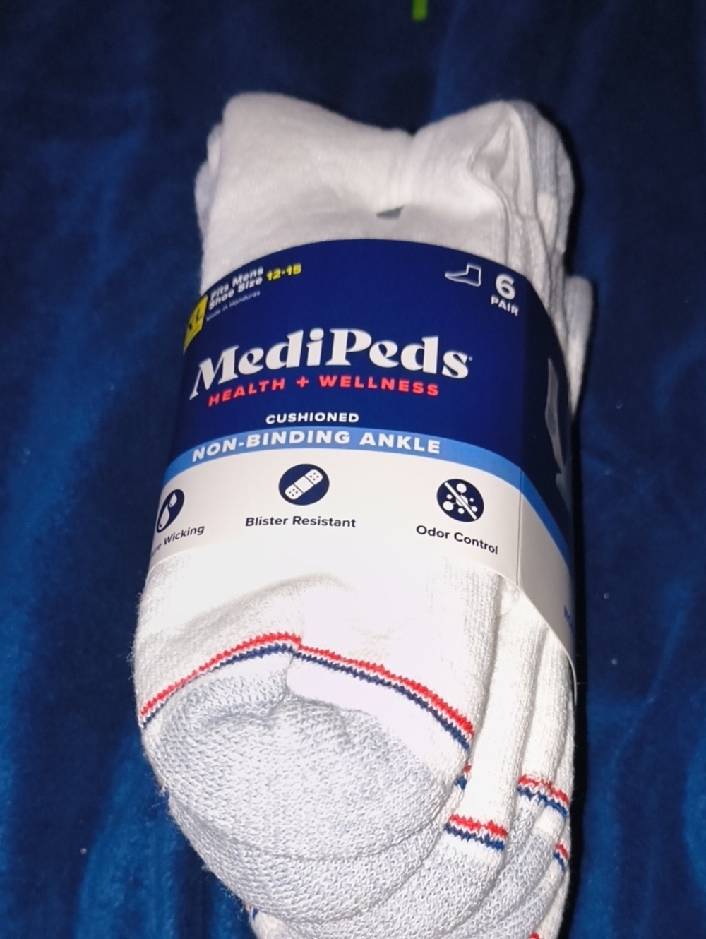 White Cushioned Non-Binding Ankle Socks - 6 Pack